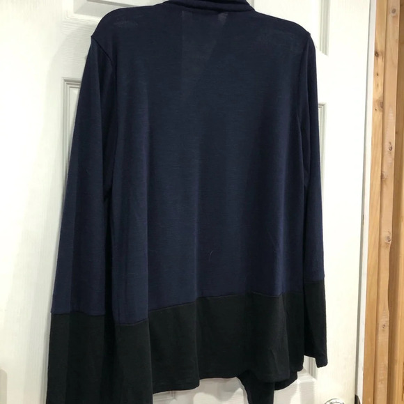AB Studio Cardigan Wrap XL Navy Blue Flyway - Picture 7 of 7